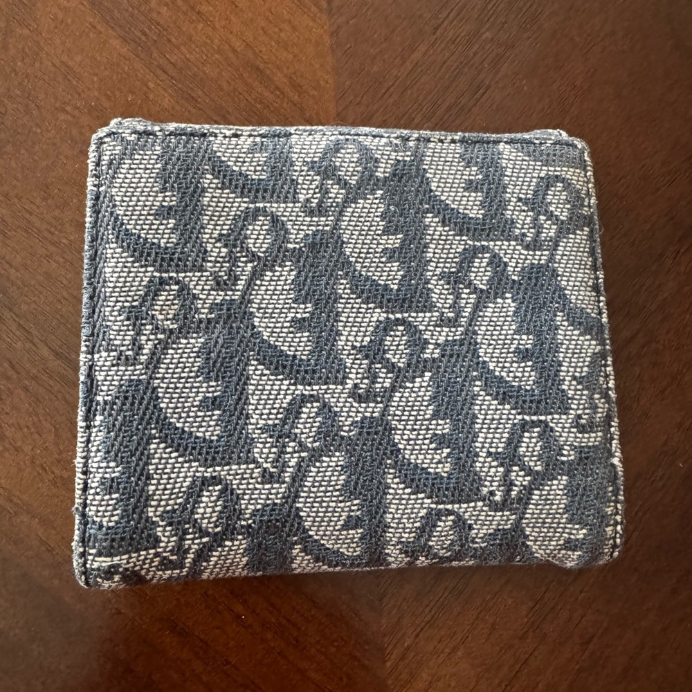π Dior Saddle Lotus Wallet - Blue Oblique Canvas - Picture 3 of 10